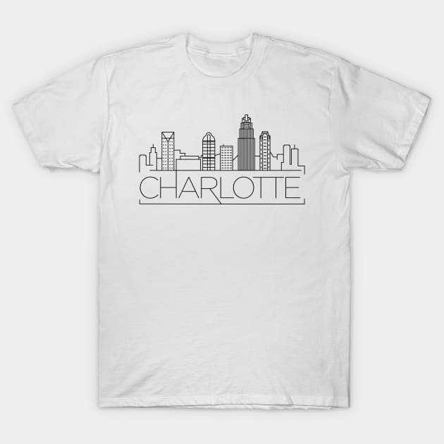 Charlotte Minimal Skyline T-Shirt by kursatunsal